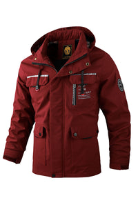 Fashion Men's Casual Windbreaker Jackets Hooded Jacket Man Waterproof Outdoor Soft Shell Winter Coat Clothing Warm Thick Tops