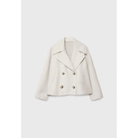 Ins Double-breasted Lapel Blazer Jacket Fashion Loose Woolen Short Coat Elegant Commuting Women's Clothing
