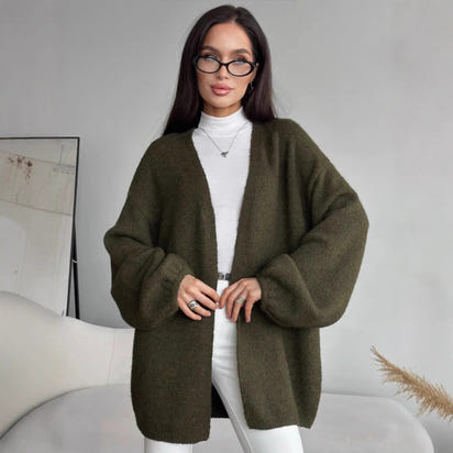Fashion Mid-length Knitted Cardigan Top Women